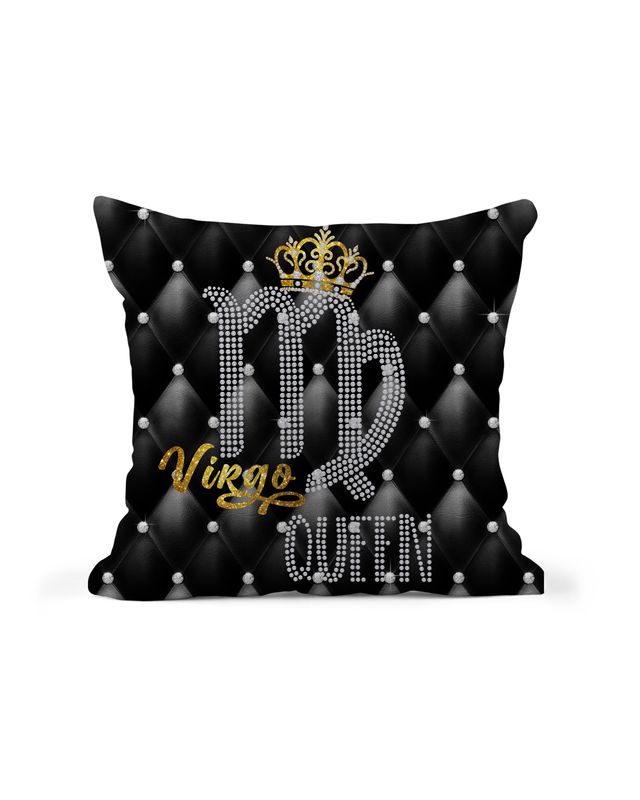 Luxury Virgo Queen Rhinestone Pillow
