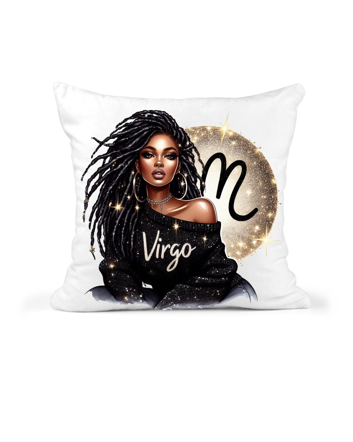 Golden Glow Virgo Locs Pillow