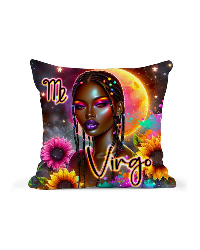 Celestial Virgo Sunflower Pillow