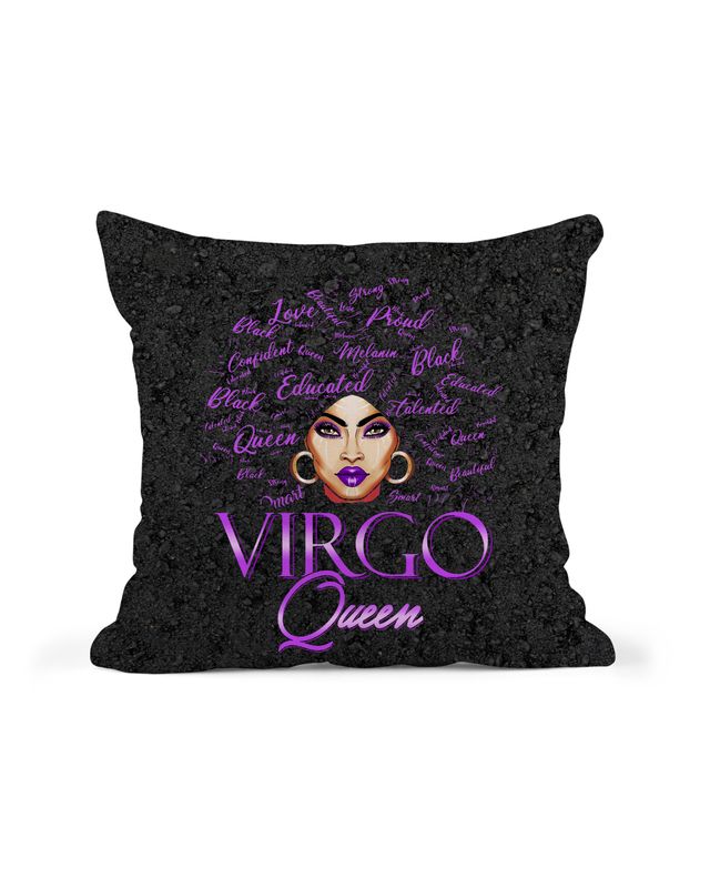 Empowered Virgo Queen Word Art Pillow