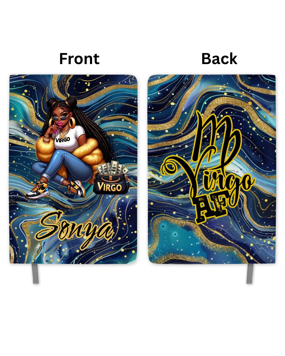 Virgo AF Blue Luxe Waves Journal