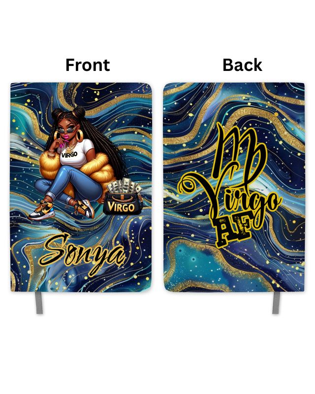 Virgo AF Blue Luxe Waves Journal