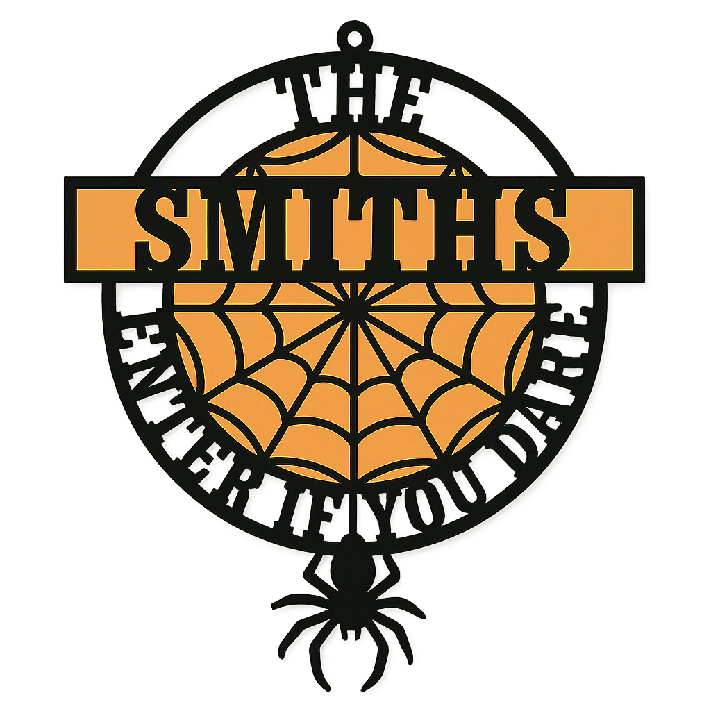 Personalized Halloween Spider Web Family Sign