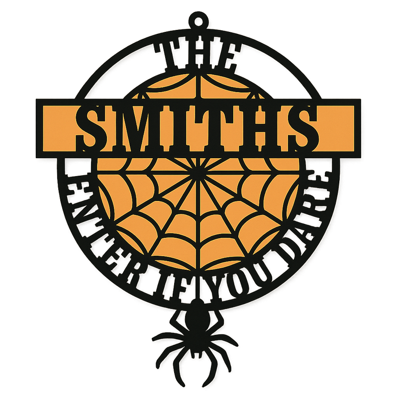 Personalized Halloween Spider Web Family Sign