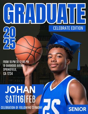Printed Custom Graduation Magazine Cover  - Style 2