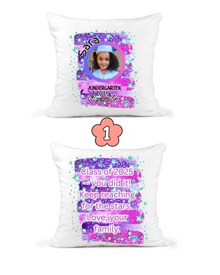 Personalized Kindergarten Graduation Pillow – Class of 2025 Gift