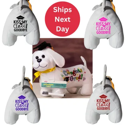 Autograph Graduation Dog- Kiss My Class Goodbye  Lip and Diploma