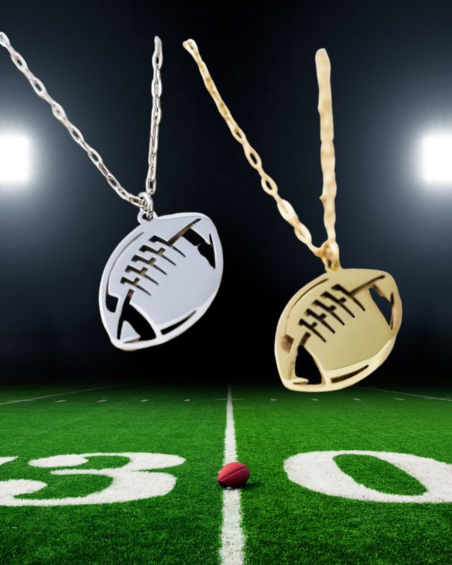 Football Pendant Necklace – Personalized Team Spirit in Silver or Gold