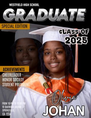 Printed Custom Graduation Magazine Cover  - Style 6