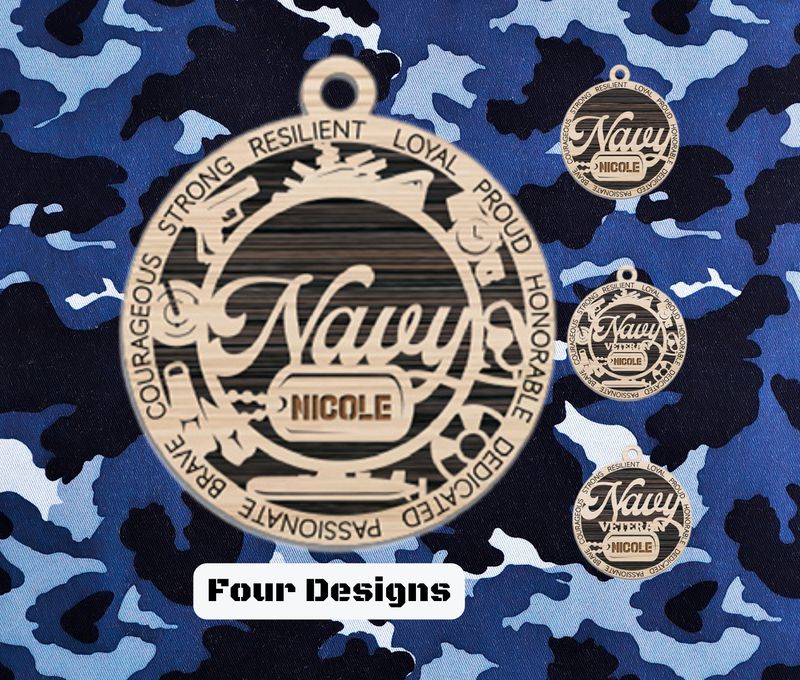 Navy &amp; Navy Veteran Christmas Ornament