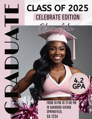 Printed Custom Graduation Magazine Cover  -  Style 7