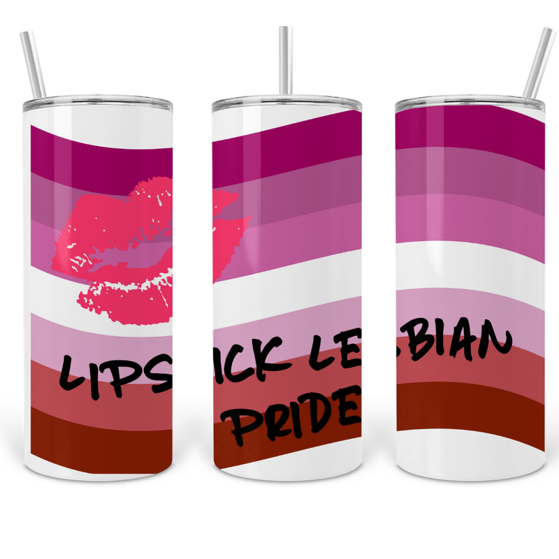 Lesbian Pride 20oz Skinny Tumbler with Straw