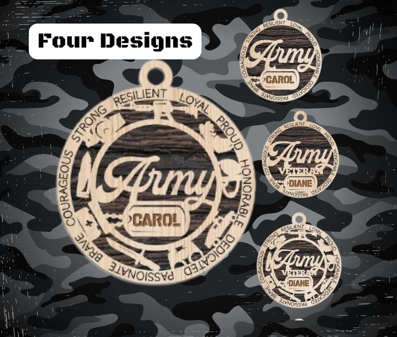 Army &amp; Army Veteran Christmas Ornament