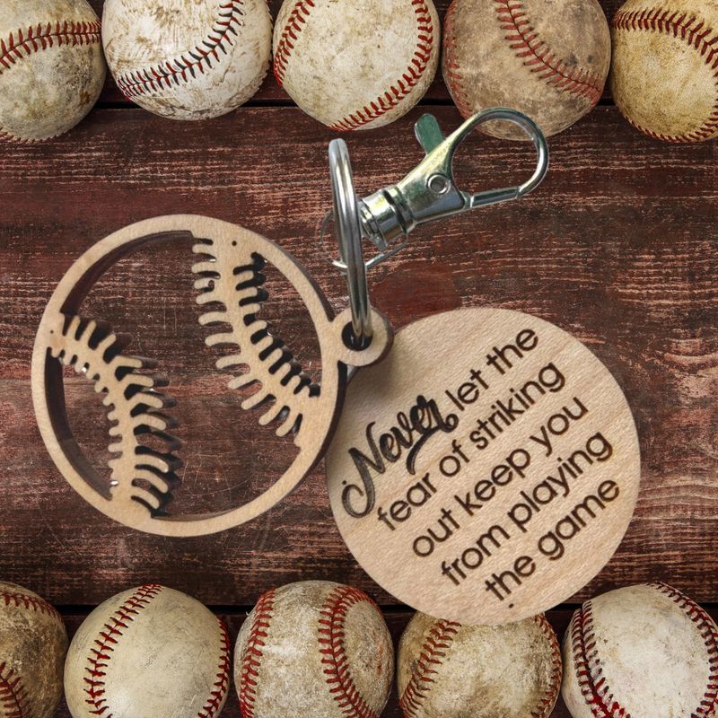 Sports-Themed Wooden Keychains with Inspirational Quotes – Handcrafted Keepsakes
