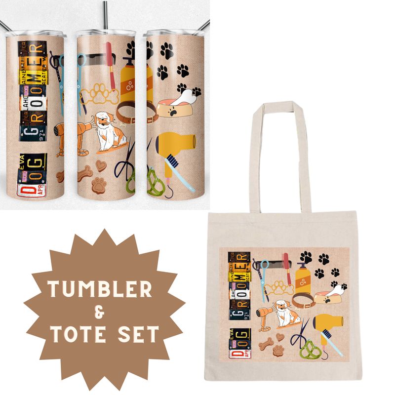 Dog Groomer Tumbler &amp; Tote Set