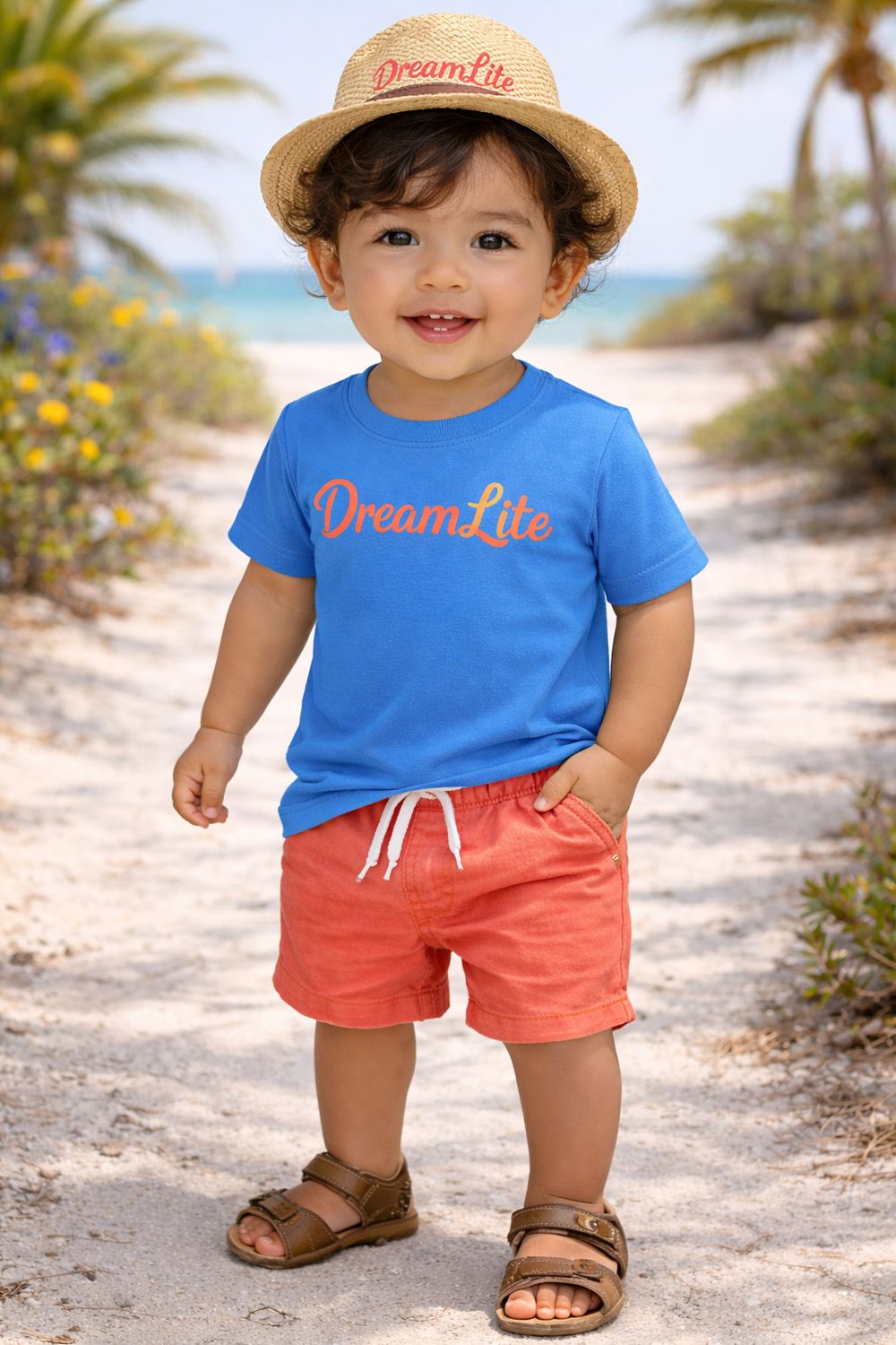 Blue and Orange DreamLite Island fit  (2Pcs) Short Set