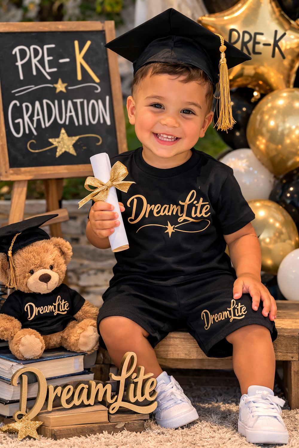 Black DreamLite (4Pcs) Graduation Short Set