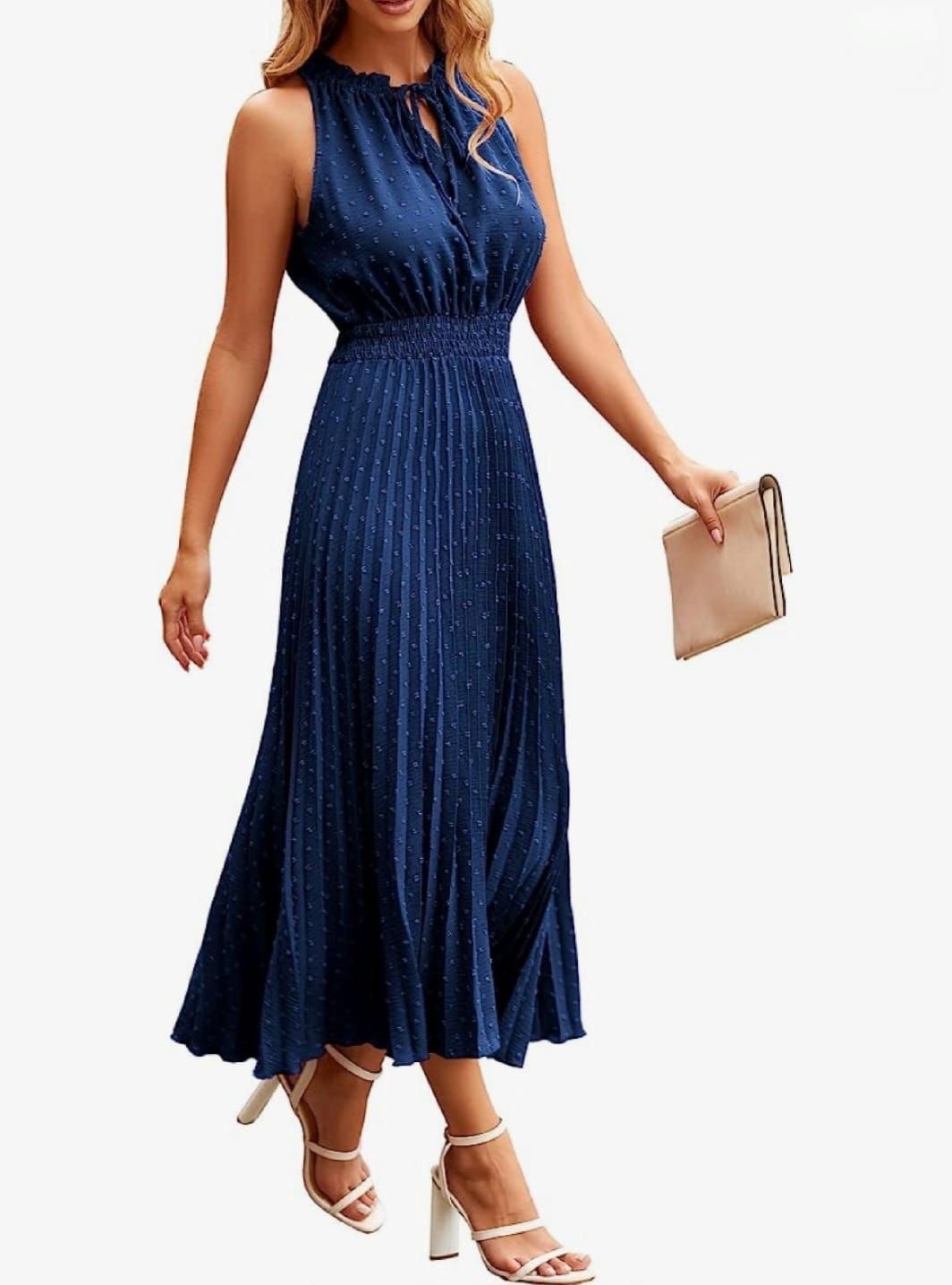 Vestido Midi Azul Marino