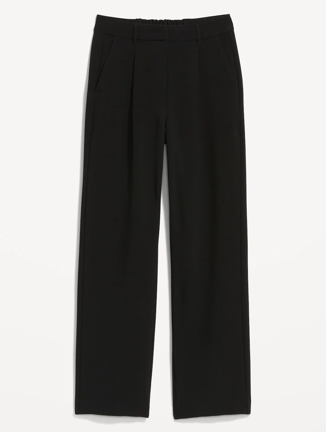 Pantalon de Tela Pierna Wide Leg- Negro