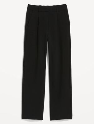 Pantalon de Tela Pierna Wide Leg- Negro