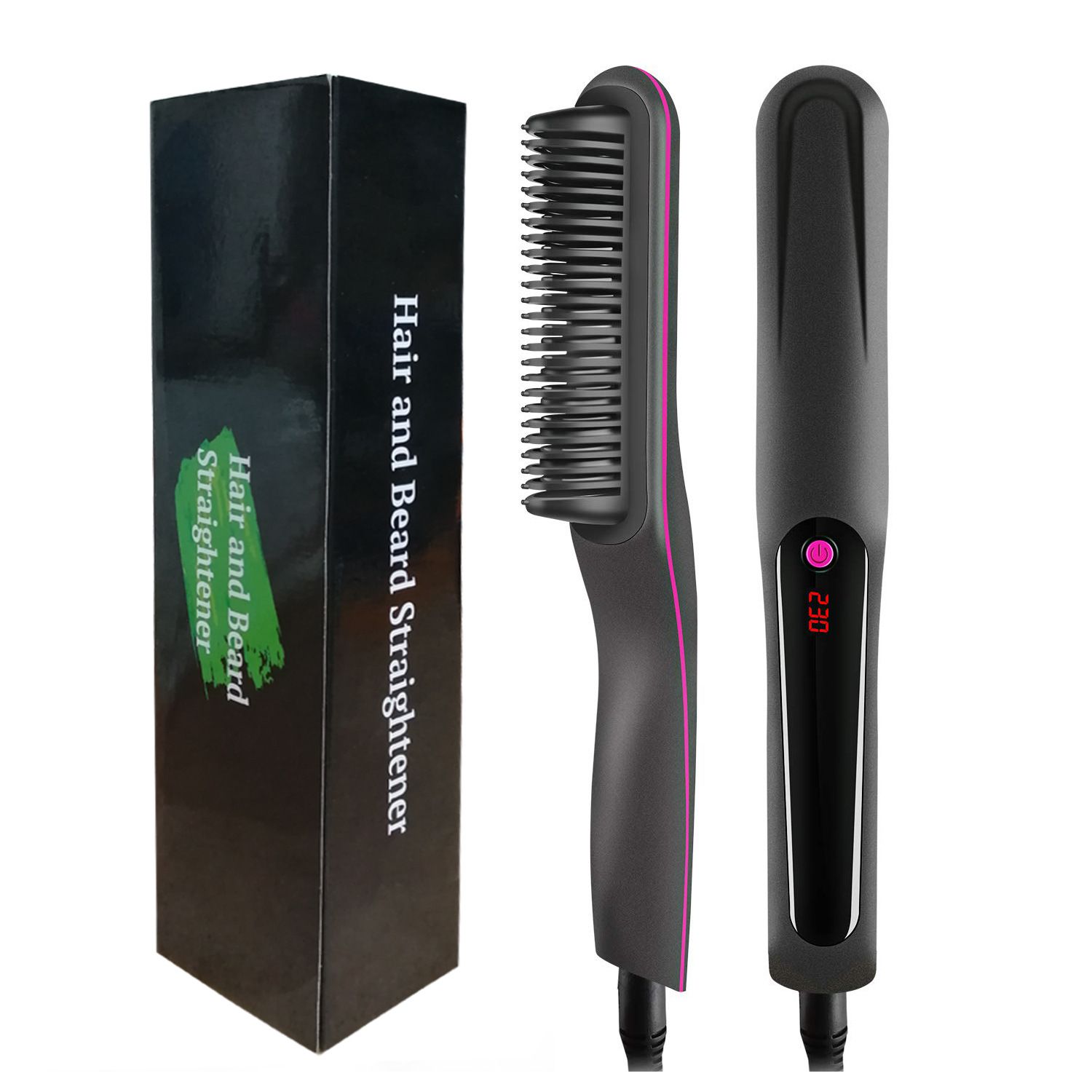 Comb Brush LCD Heating Electric Ionic Straighten Hair Styles Tools
