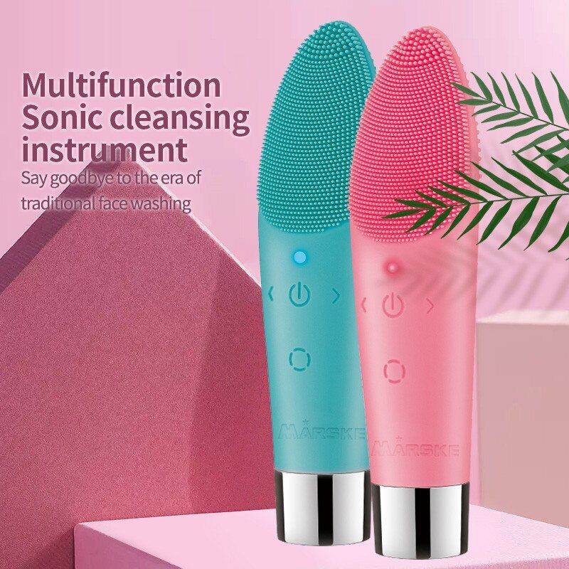 2 in 1 Skin Care Cleanser Waterproof Silic Beauty Massager Tool