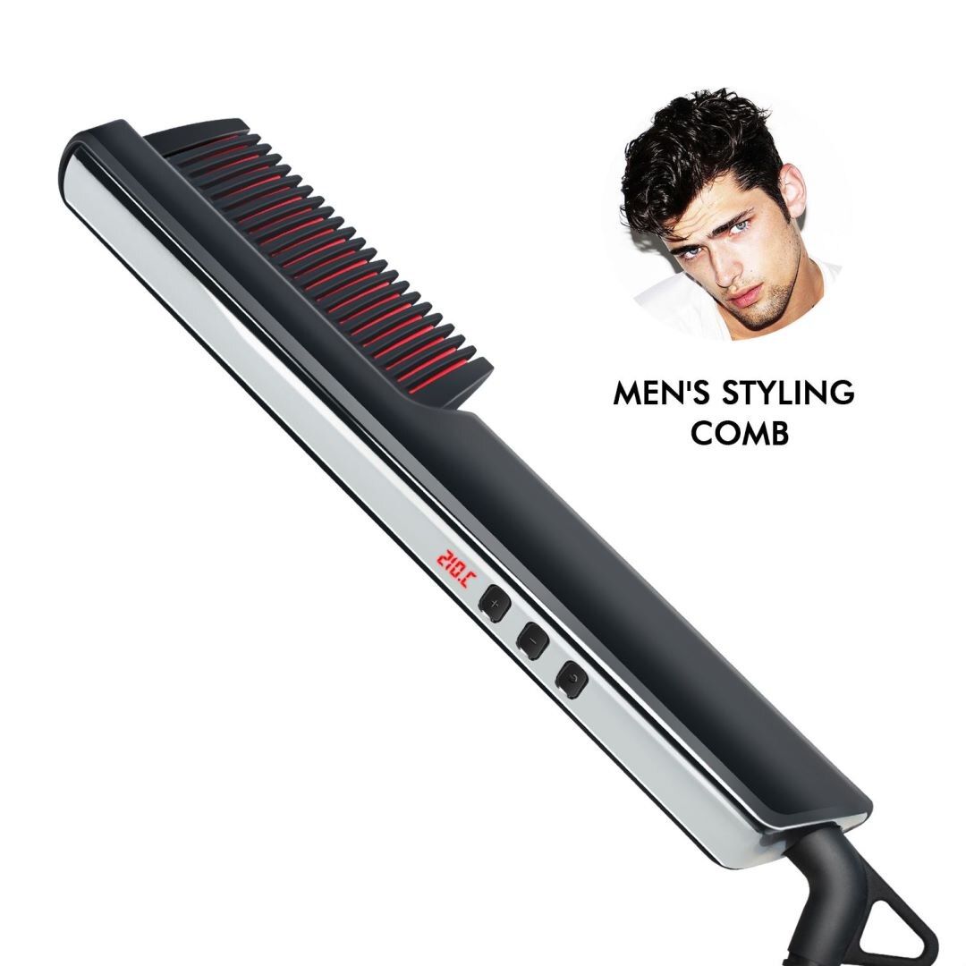 Electric Hot Comb Straightening LCD Display Hair Iron Heating Comb