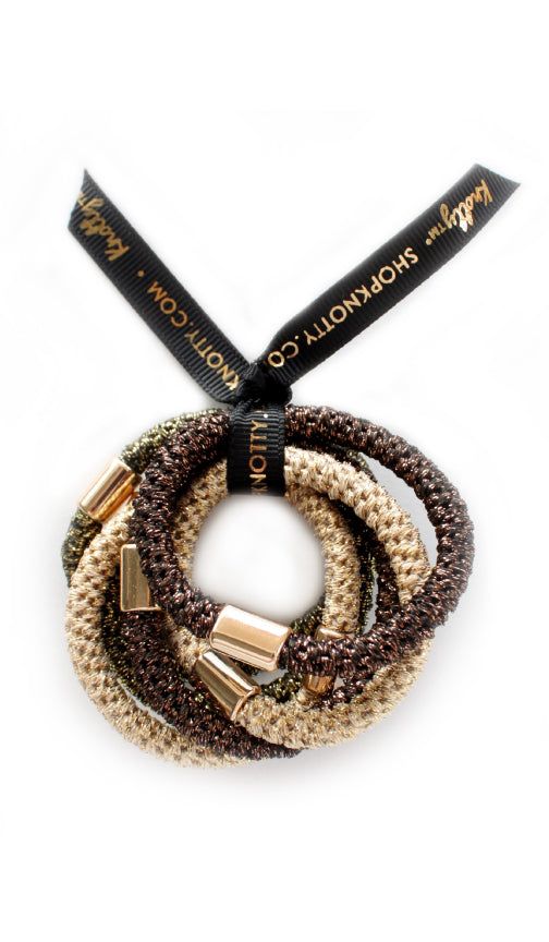 Luxe Hair Pony 6-Pack | Earth Metallics