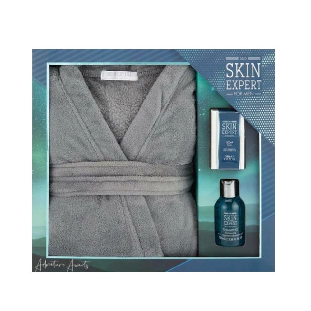 Style &amp; Grace Skin Expert For Him Robe Gift Set 100ml Shampoo + 110g Soap + Bath Robe