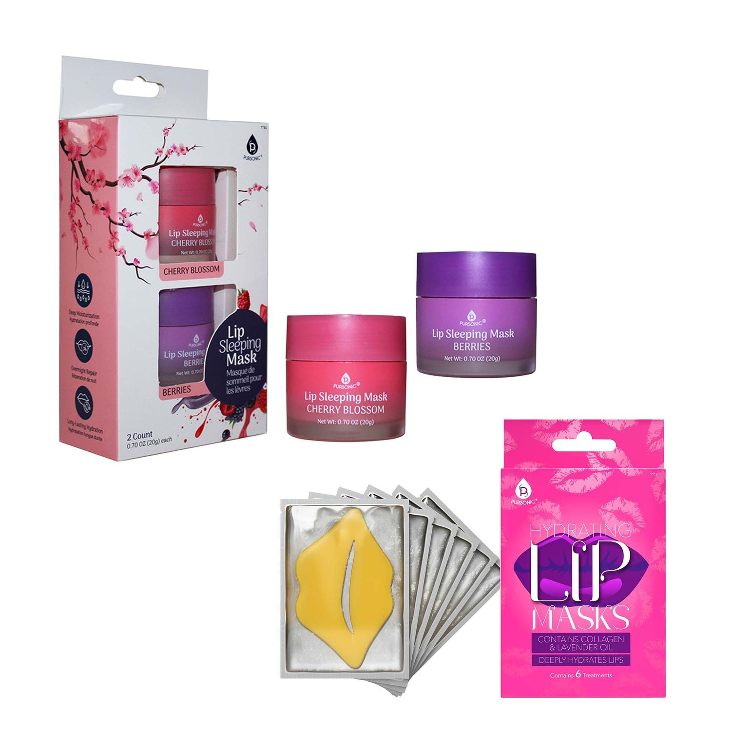 Lip Care Luxe Duo: Hydrating Lip Masks (Pack of 6) &amp; Lip Sleeping Mask 2 Pack