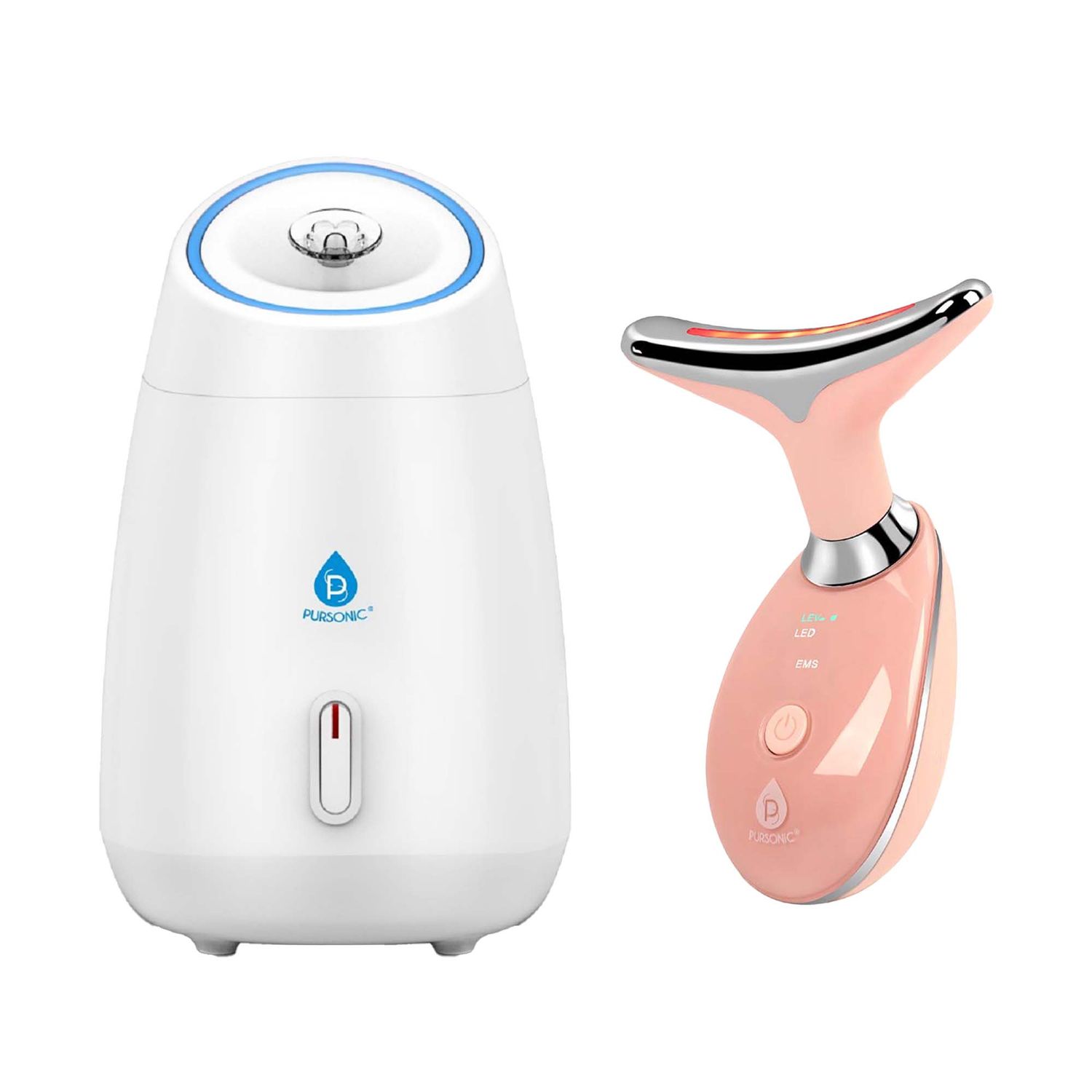 Pursonic Ultimate Spa &amp; Beauty Bundle – Facial Steamer and 7-in-1 LED Light Therapy Device
