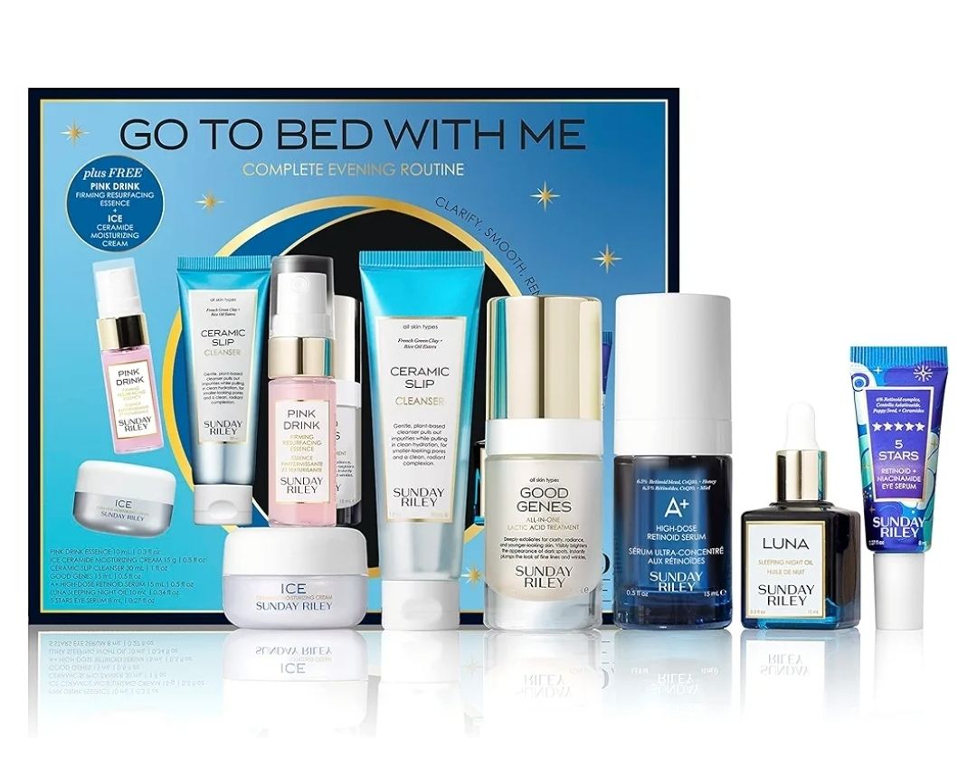 Sunday Riley Go To Bed With Me Complete Anti-Aging Evening Skincare Set