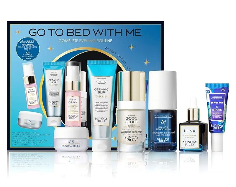 Sunday Riley Go To Bed With Me Complete Anti-Aging Evening Skincare Set