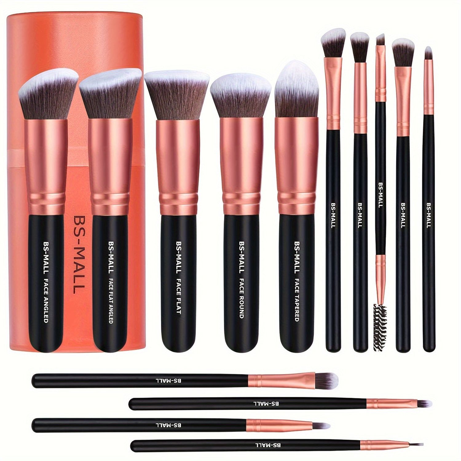 Rose Gold Makeup Brushes with Case