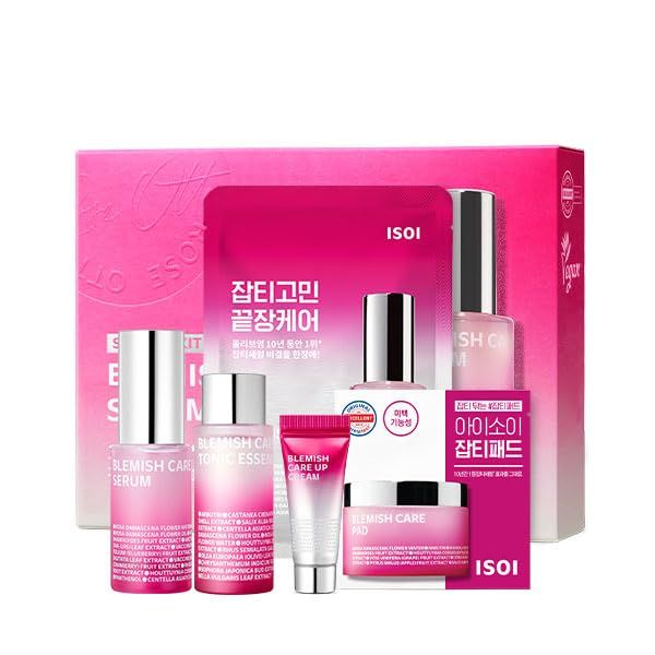 ISOI Blemish Care Up Serum Gift Set, Korean Skin Care for Hydration &amp; Radiance – Full Size or 5-Step Travel Kit Options (5-Step Special Kit (1.77 fl.oz))