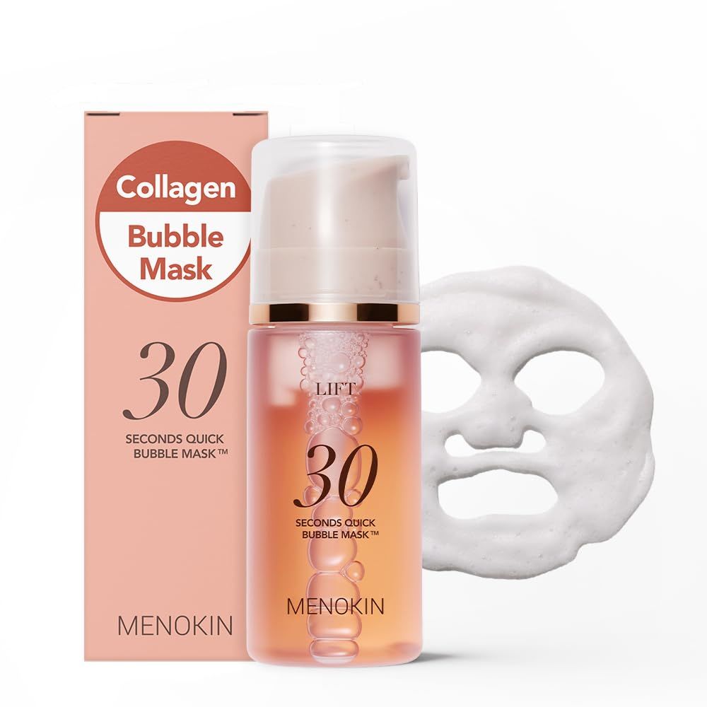 MENOKIN 30 Seconds Quick Bubble Mask [LIFT] - [Collagen] &amp; Niacinamide in Micro-bubbles for Anti Aging, Boost Elasticity, Fine Lines, Korean Glass Skin Care Essential, 70 Uses, 3.21 fl.oz