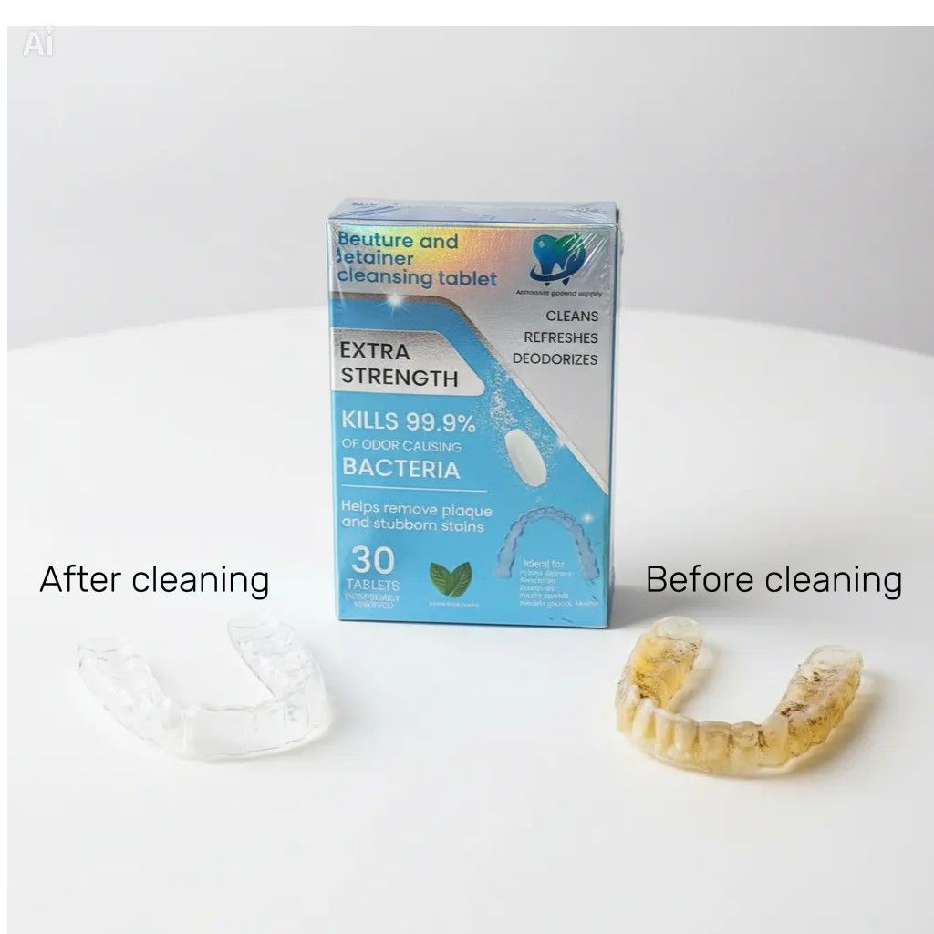 Denture, retainer  and night guard cleaning tablets 30 tab/box (only for Laurel and Oakland smile dentistry patients)