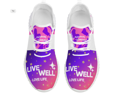 live well love life tennis shoe sneakers
