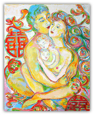 Mother Child and Happy Family Paintings