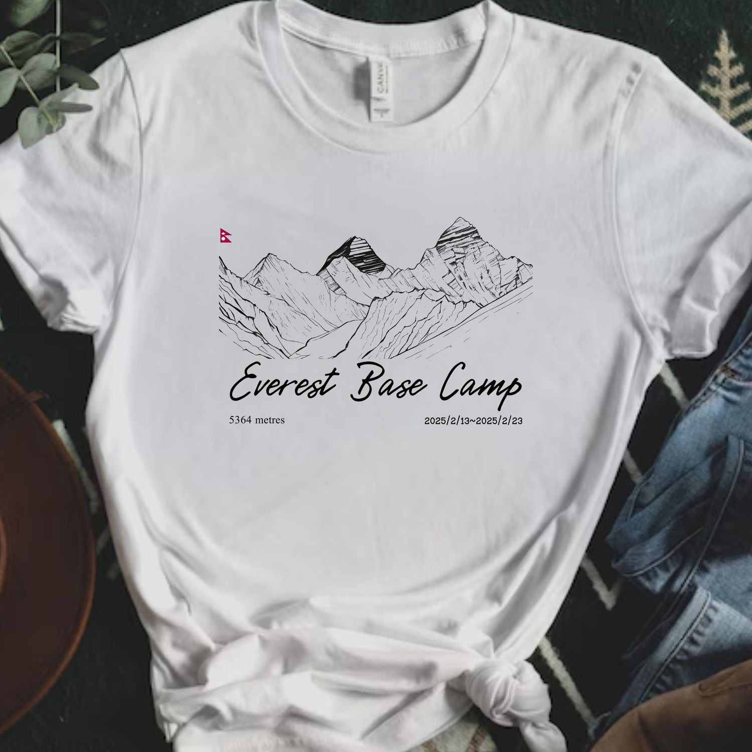 Everest Base Camp Sketch Unisex Sports t-shirt