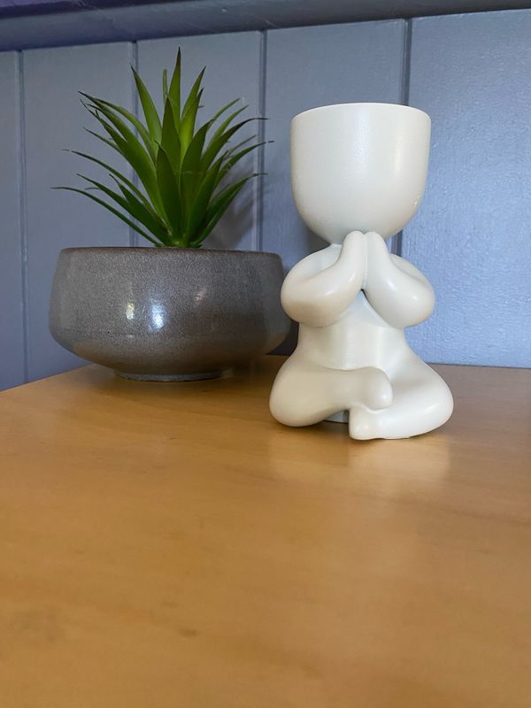 Meditating Boy Indoor Planter Pot