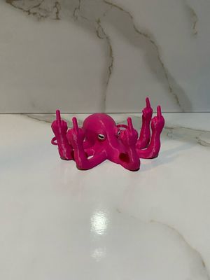 Funny Octopus Figurine Giving the Finger