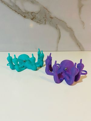 Funny Octopus Figurine Giving the Finger
