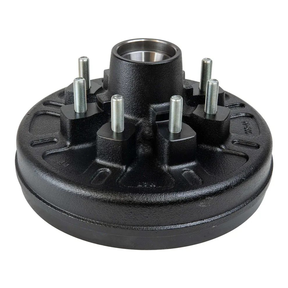 Trailer brake drum for 7,000-lb axles with 8 gold 9/16-18 press in studs on 5-1/2 inches