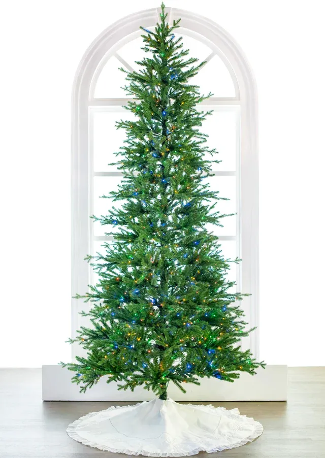 10 FT Russian Fir Slim Pre Lit Clear &amp; Multi Color LED Lights