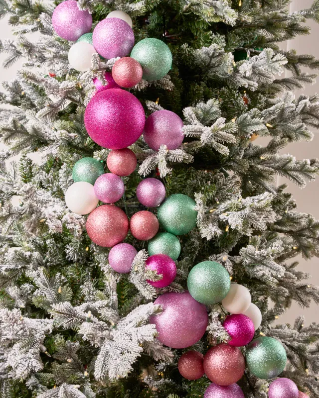 4 FT Multicolor Glitter Ball Garland