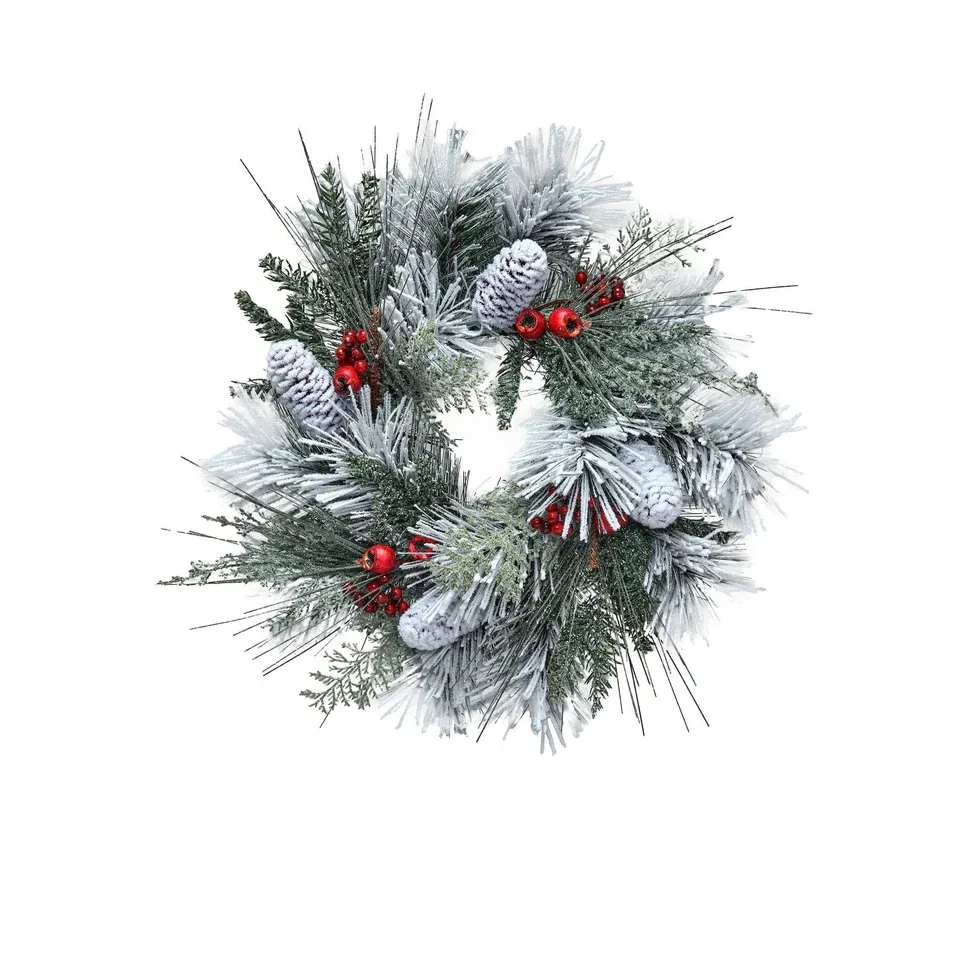 Frost Pinecone Berry Wreath