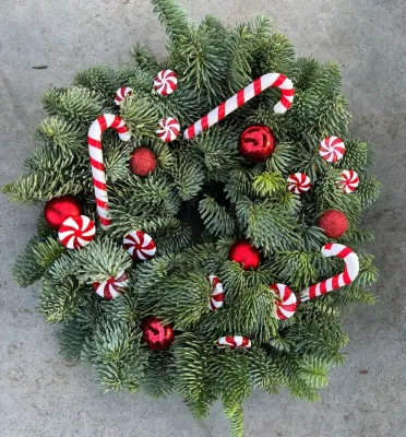 Candy Cane Wreath