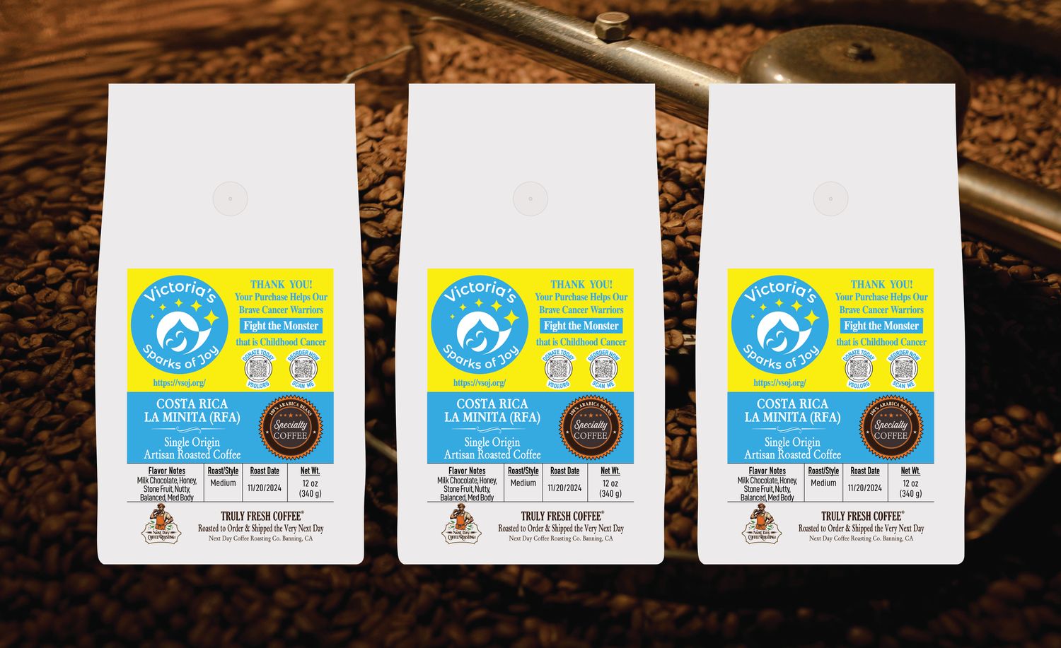 Costa Rica, La Minita Estate (RFA Certified), Single Origin Arabica Coffee 3 - 12 oz Bags (36 oz) Multi-Pack