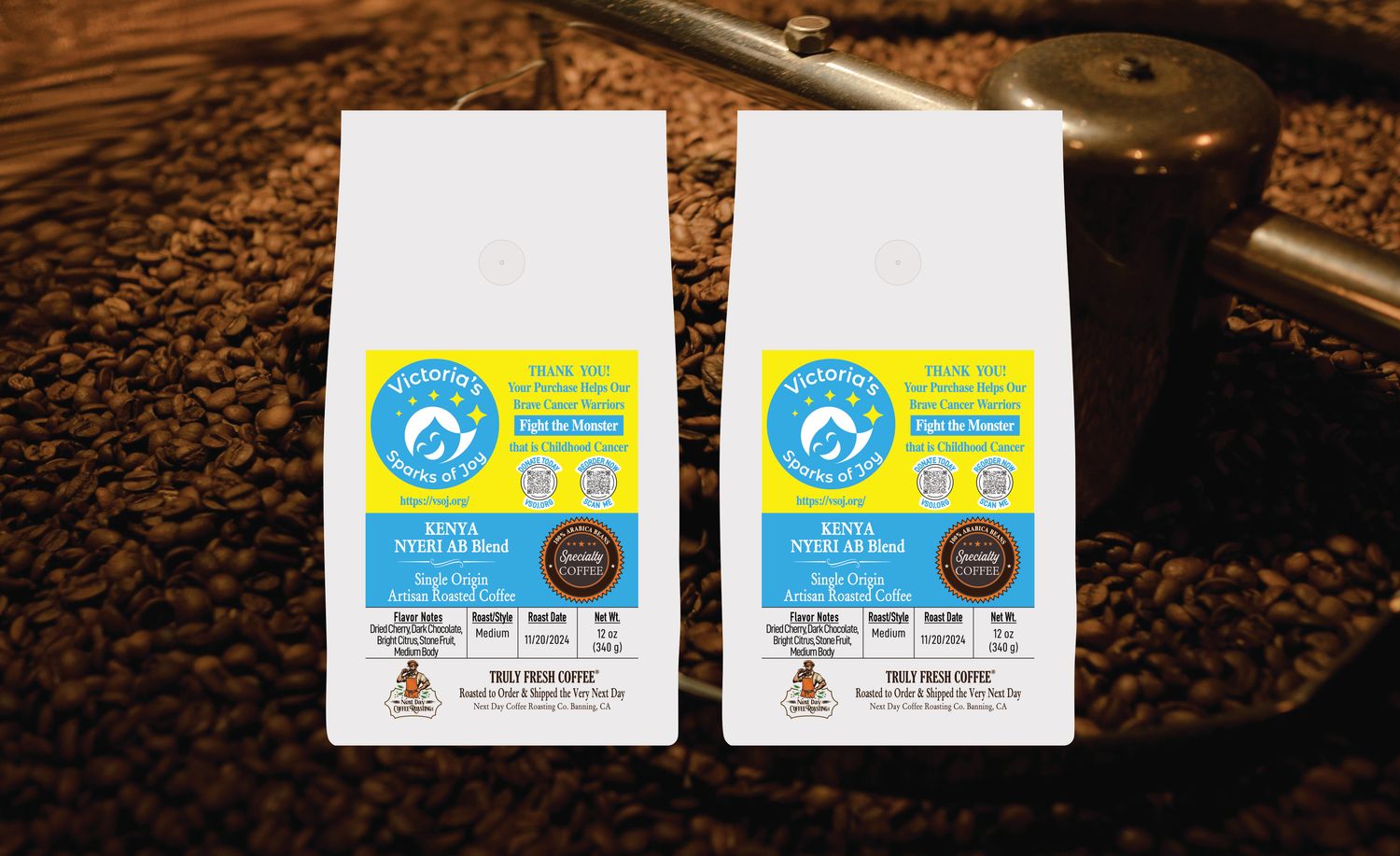 Kenya - Nyeri AB Blend, Single Origin Arabica Coffee 2 - 12 oz Bags (24 oz) Multi-Pack